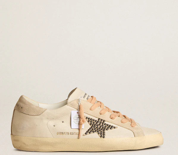Super-Star LTD made of leather with beige suede star and studs from Swarovski