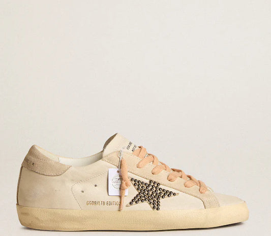 Super-Star LTD made of leather with beige suede star and studs from Swarovski