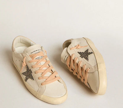 Super-Star LTD made of leather with beige suede star and studs from Swarovski