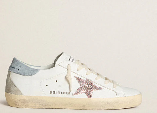 Super-Star LTD with colorful glitter star and suede on the heel