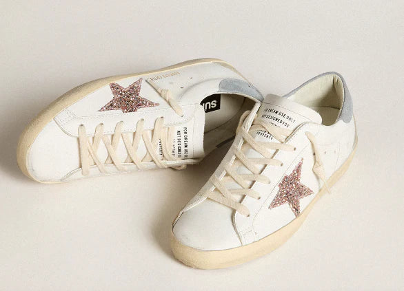 Super-Star LTD with colorful glitter star and suede on the heel