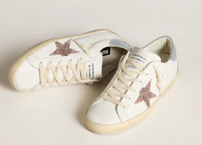 Super-Star LTD with colorful glitter star and suede on the heel