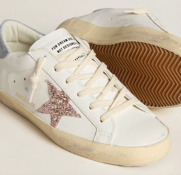 Super-Star LTD with colorful glitter star and suede on the heel