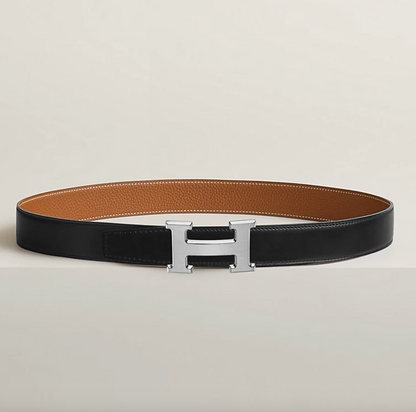 Gürtelschließe H & Wendbarer Gürtelriemen 32 mm Schwarz/Gold Herren