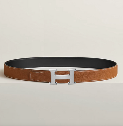 Gürtelschließe H & Wendbarer Gürtelriemen 32 mm Schwarz/Gold Herren