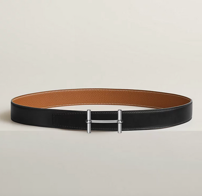 Gürtelschließe H d'Ancre & Wendbarer Gürtelriemen 32 mm Schwarz/Braun Herren