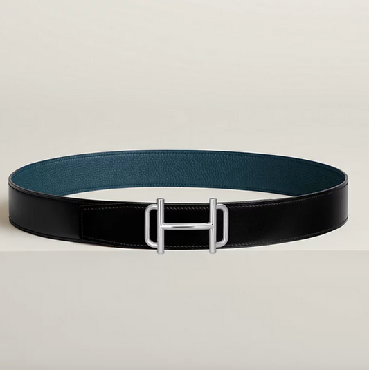 Gürtelschließe Royal & Wendbarer Gürtelriemen 38 mm Schwarz/Preußischblau Herren