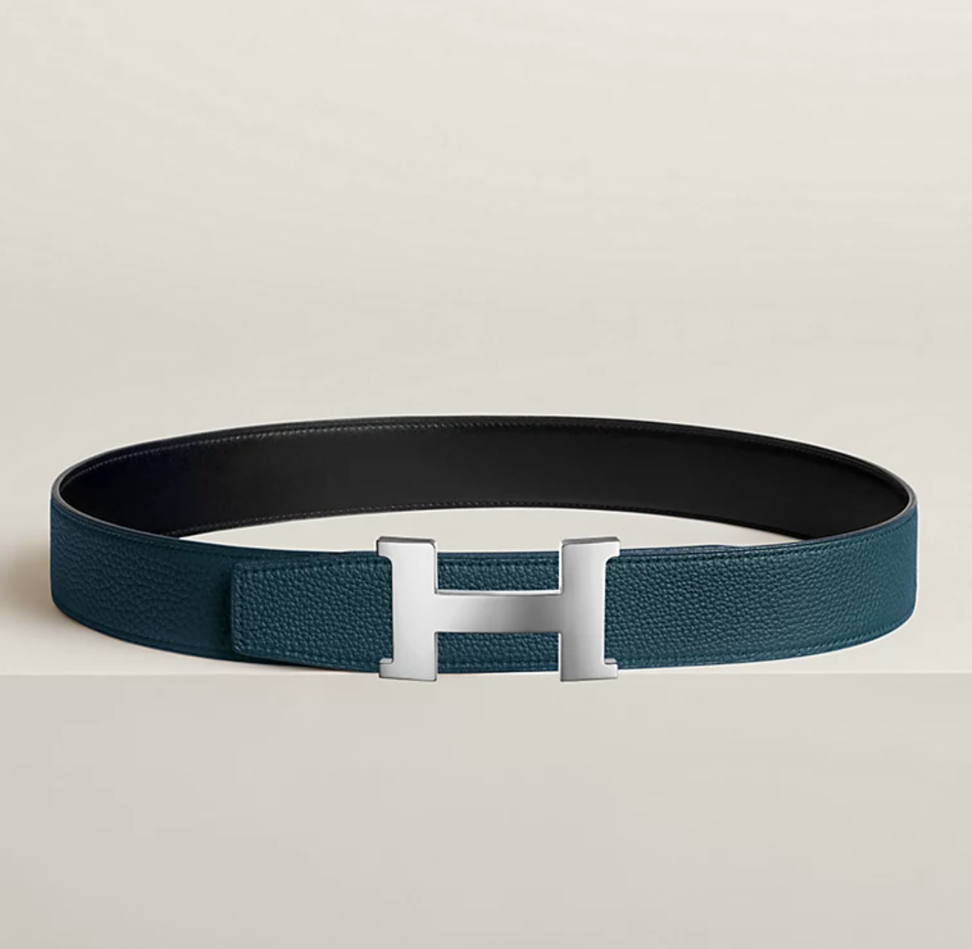 Gürtelschließe Constance & Wendbarer Gürtelriemen 38 mm Schwarz/Preußischblau Herren