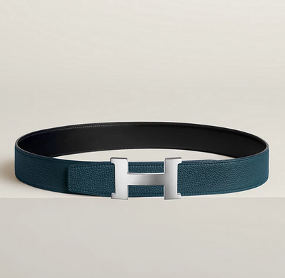 Gürtelschließe Constance & Wendbarer Gürtelriemen 38 mm Schwarz/Preußischblau Herren