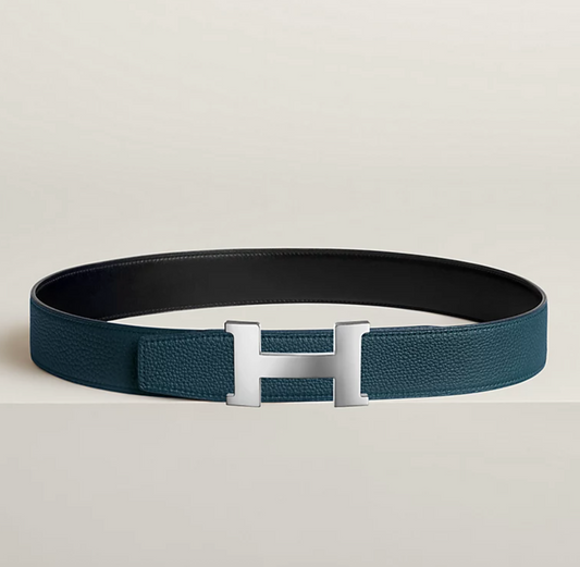 Gürtelschließe Constance & Wendbarer Gürtelriemen 38 mm Schwarz/Preußischblau Herren