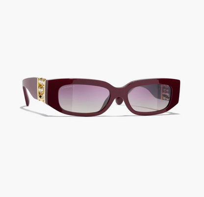 Oval sunglasses burgundy