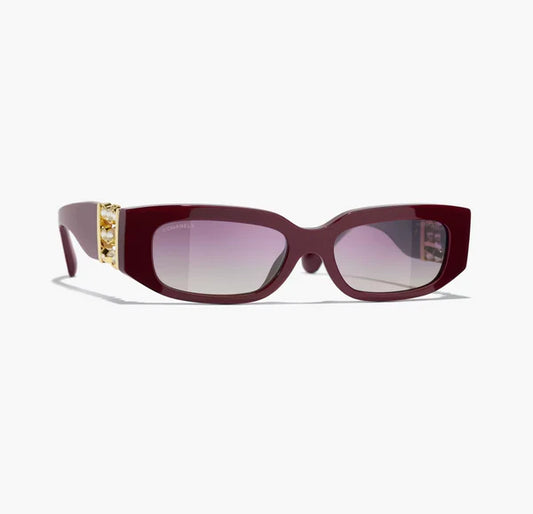 Oval sunglasses burgundy