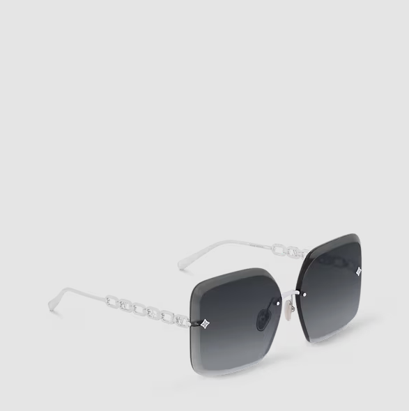 Jewel Square Sunglasses – Silver/Black Women