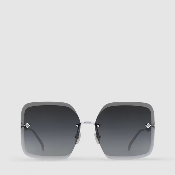 Jewel Square Sunglasses – Silver/Black Women