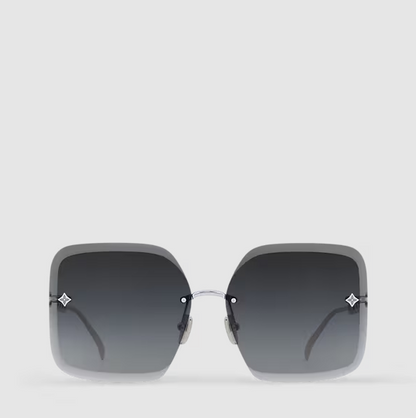 Jewel Square Sunglasses – Silver/Black Women