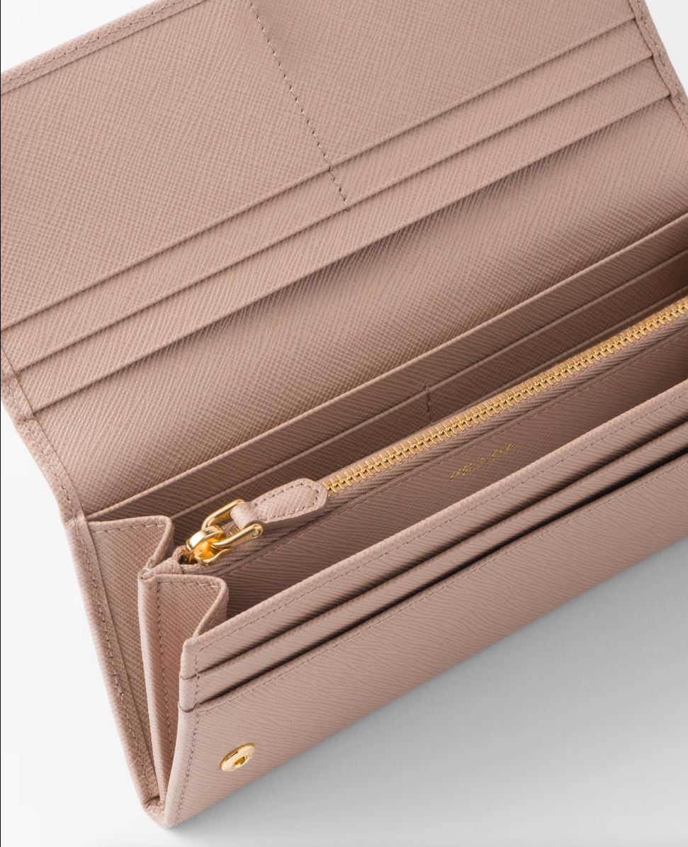 Large Saffiano wallet in pink