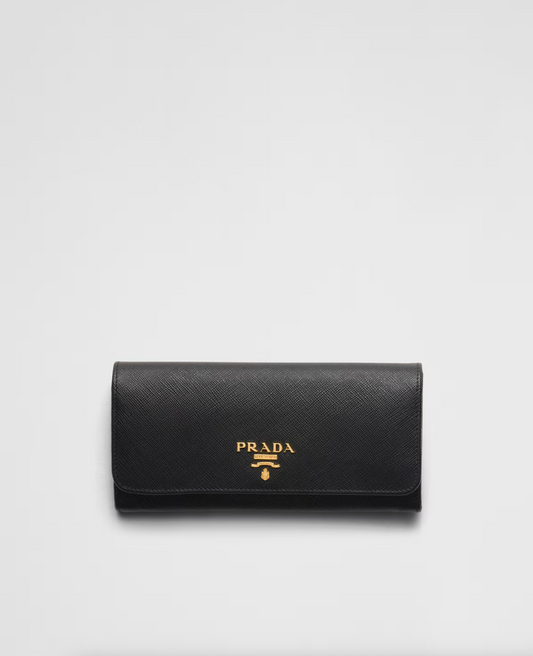 Large Saffiano wallet in black