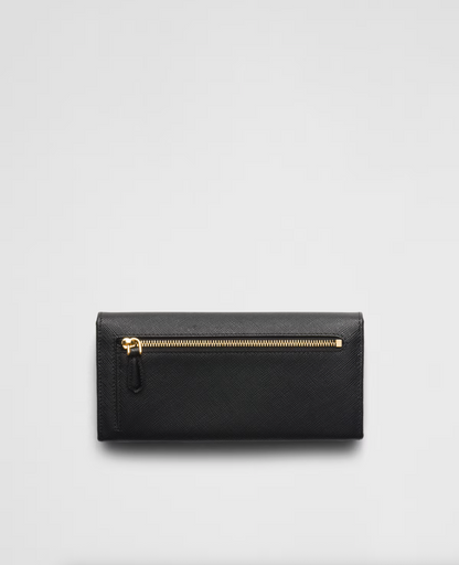 Large Saffiano wallet in black
