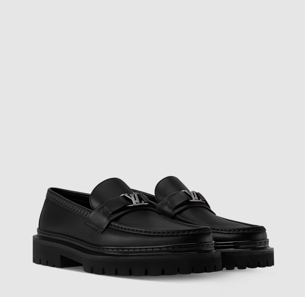 Major Loafer aus glattem Kalbsleder Schwarz
