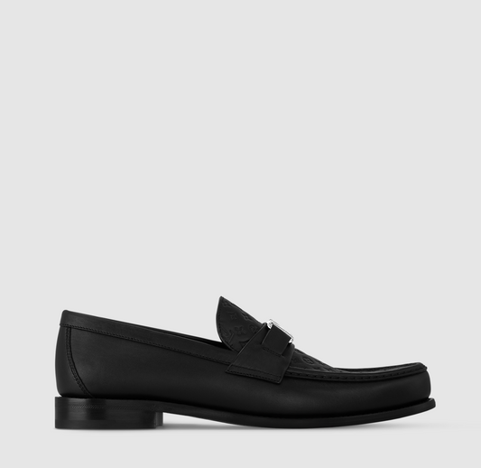 Major loafer in plain black calfskin