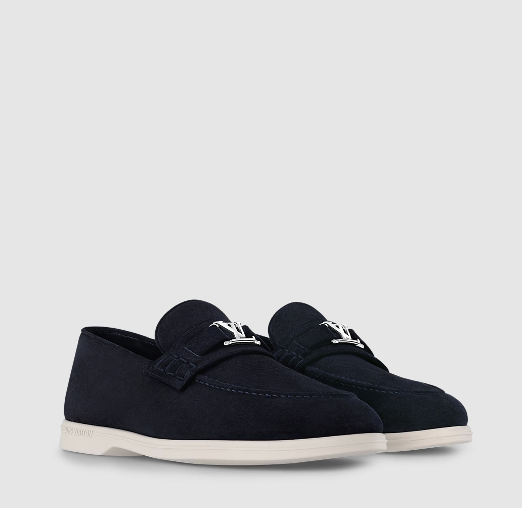 Estate Loafer aus Wildleder Marineblau