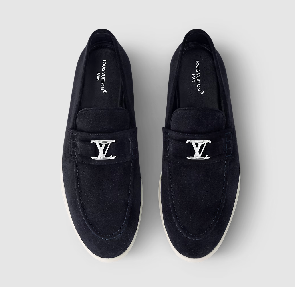 Estate Loafer aus Wildleder Marineblau