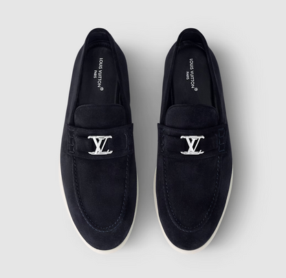 Estate Loafer aus Wildleder Marineblau