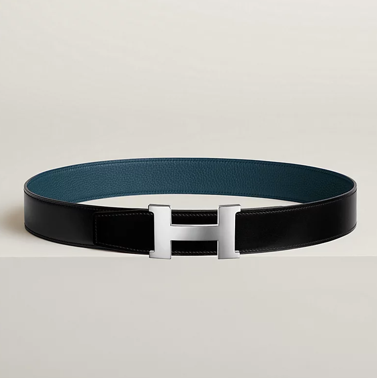 Gürtelschließe Constance & Wendbarer Gürtelriemen 38 mm Schwarz/Preußischblau Herren