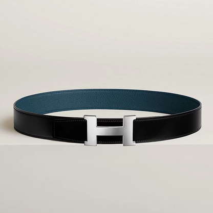 Gürtelschließe Constance & Wendbarer Gürtelriemen 38 mm Schwarz/Preußischblau Herren