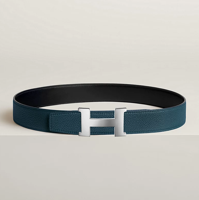 Gürtelschließe Constance & Wendbarer Gürtelriemen 38 mm Schwarz/Preußischblau Herren