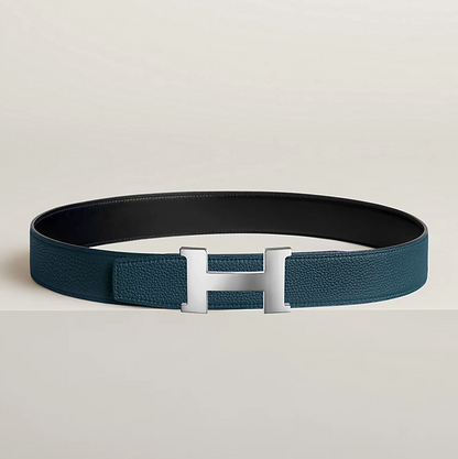 Gürtelschließe Constance & Wendbarer Gürtelriemen 38 mm Schwarz/Preußischblau Herren