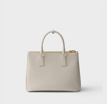 Large Galleria Bag in White Saffiano Leather