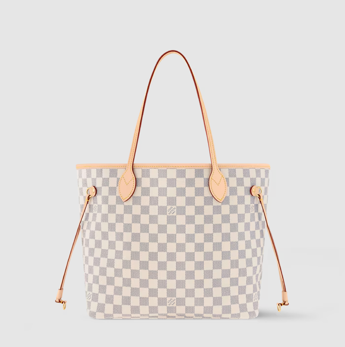 Neverfull MM Damier Azur Canvas Rose Ballerine