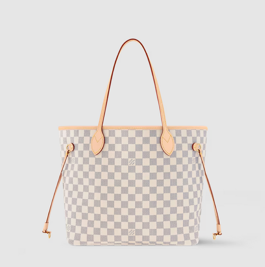 Neverfull MM Damier Azur Canvas Rose Ballerine