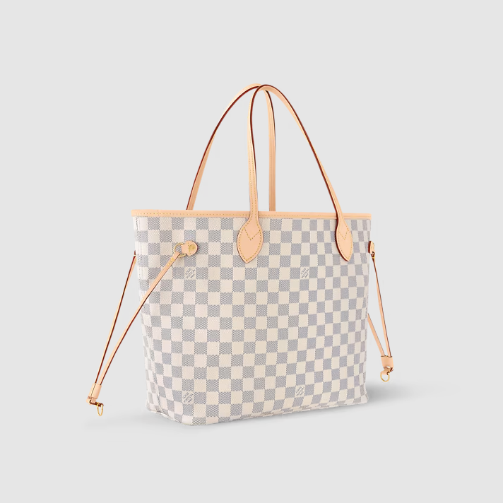 Neverfull MM Damier Azur Canvas Rose Ballerine