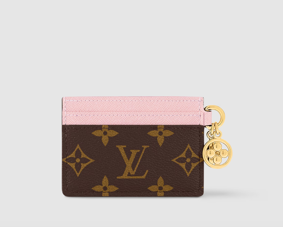 Charms-Kartenetui mit Monogramm Rose Ballerine
