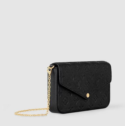 Pochette Félicie aus Leder mit Monogram Empreinte-Prägung in Schwarz