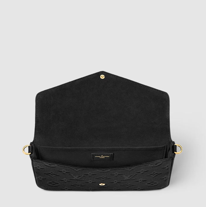 Pochette Félicie aus Leder mit Monogram Empreinte-Prägung in Schwarz