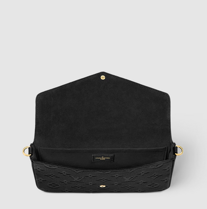 Pochette Félicie aus Leder mit Monogram Empreinte-Prägung in Schwarz