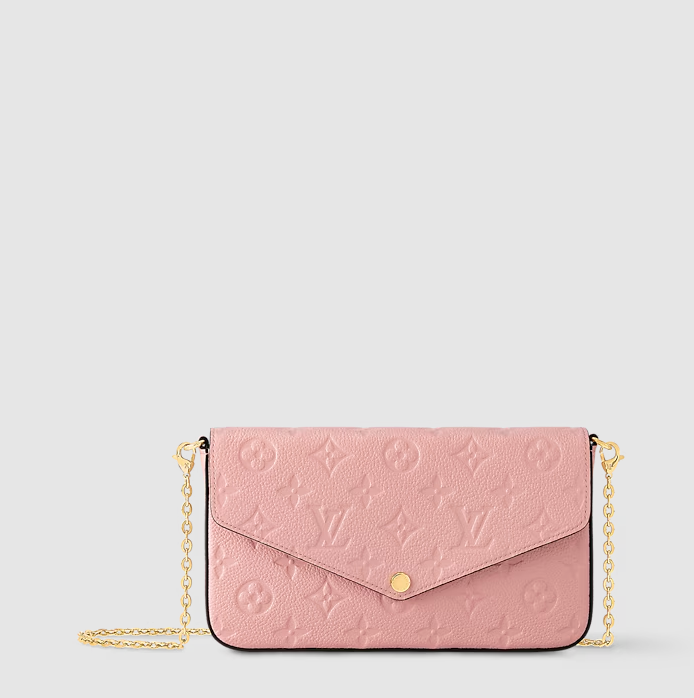 Félicie Pochette aus Monogram Empreinte Leder Puderrosa