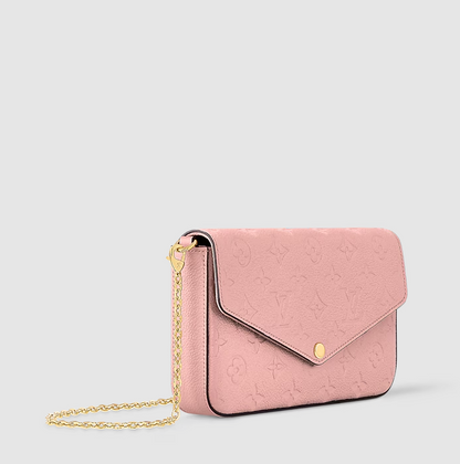 Félicie Pochette aus Monogram Empreinte Leder Puderrosa