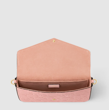 Félicie Pochette aus Monogram Empreinte Leder Puderrosa