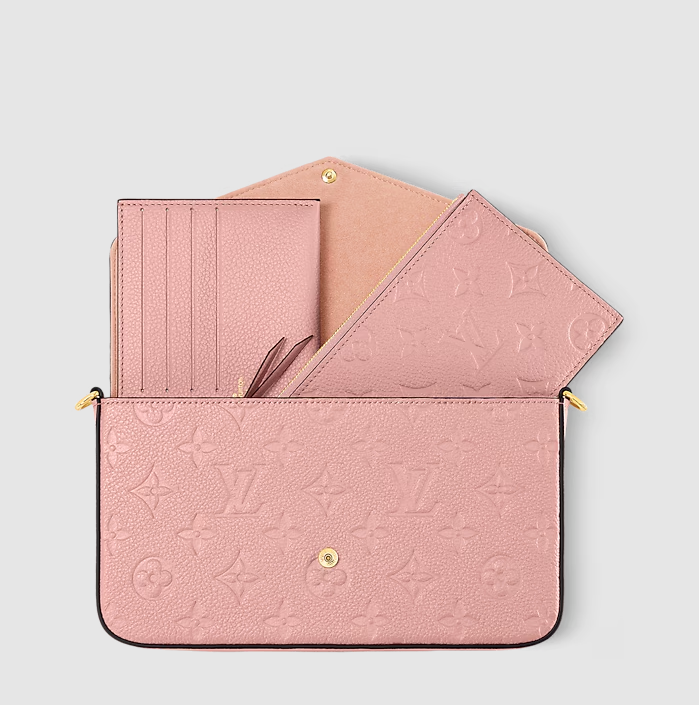 Félicie Pochette aus Monogram Empreinte Leder Puderrosa