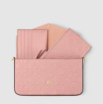 Félicie Pochette aus Monogram Empreinte Leder Puderrosa