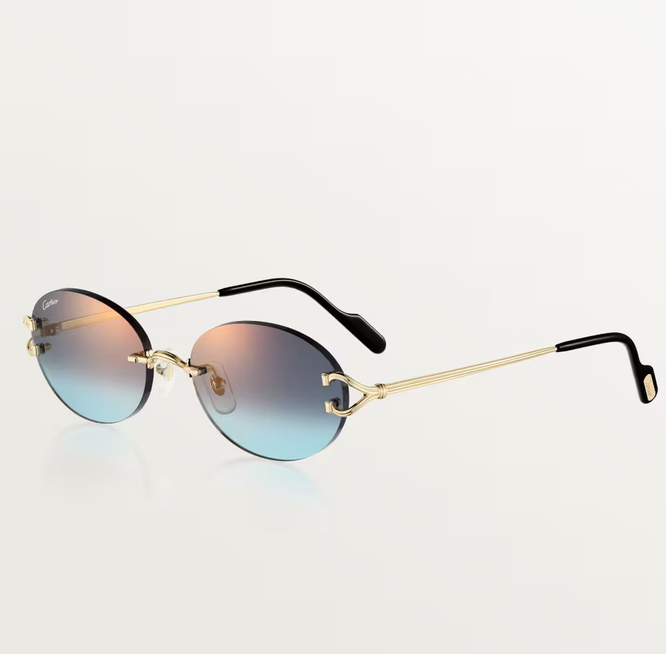 Ovale Décor C Classique Sonnenbrille mit blau verlaufenden Gläsern