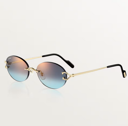 Ovale Décor C Classique Sonnenbrille mit blau verlaufenden Gläsern