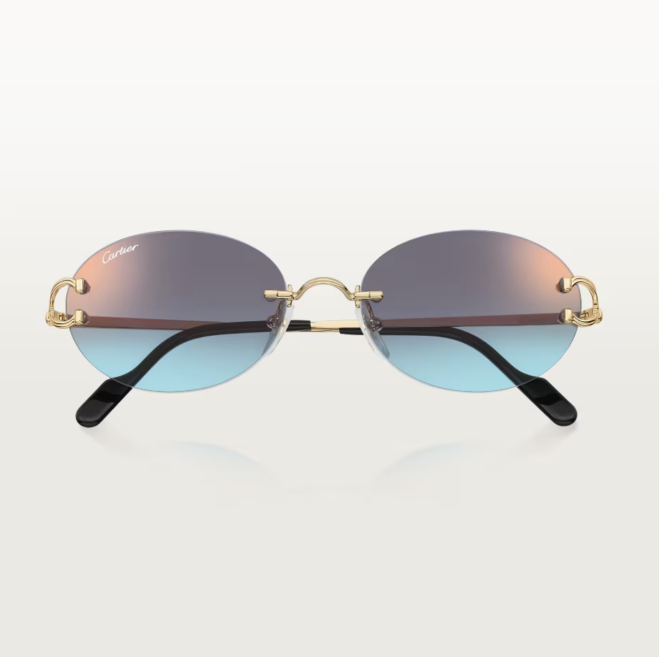 Ovale Décor C Classique Sonnenbrille mit blau verlaufenden Gläsern