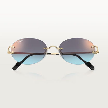 Ovale Décor C Classique Sonnenbrille mit blau verlaufenden Gläsern