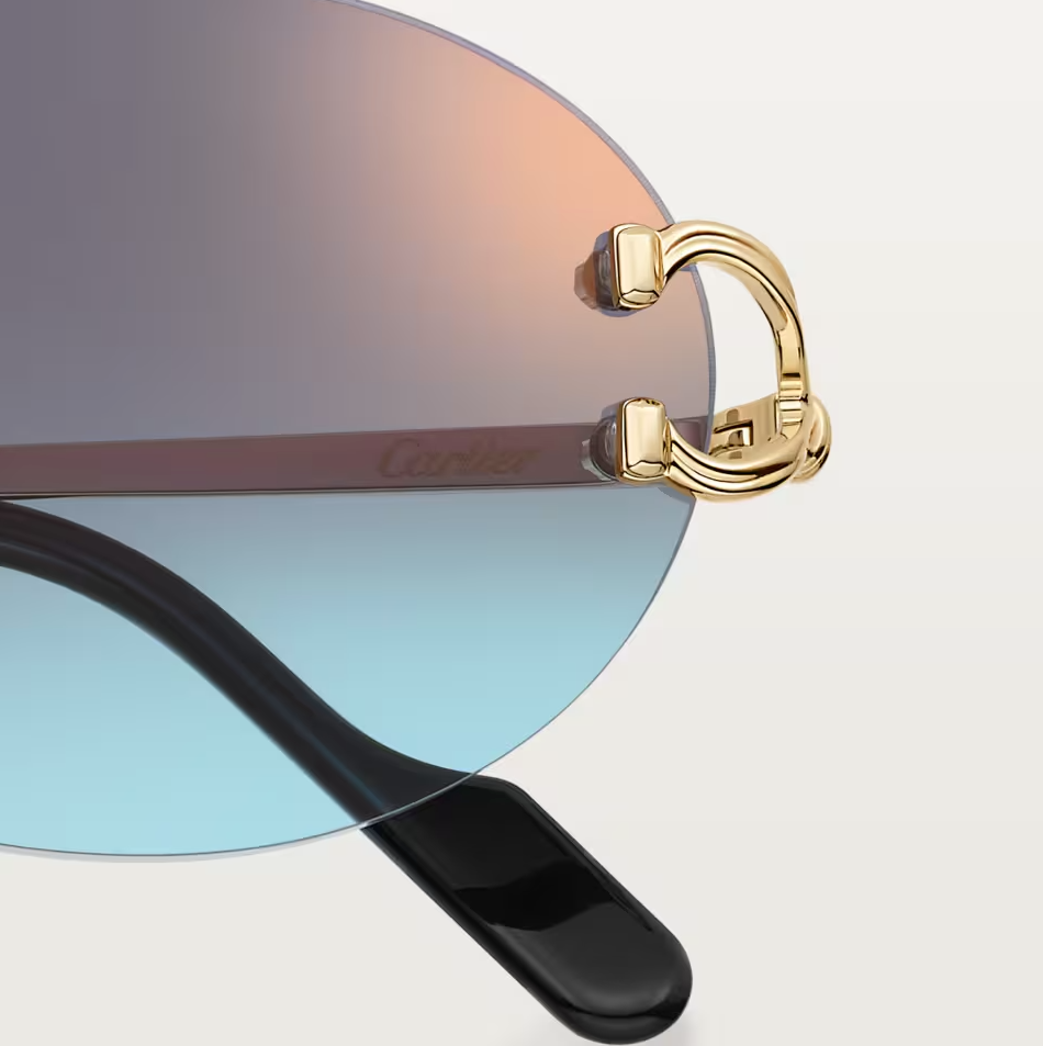 Ovale Décor C Classique Sonnenbrille mit blau verlaufenden Gläsern