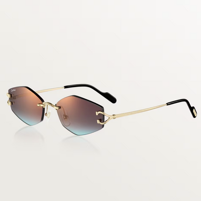 Mandelförmige Décor C Classique Sonnenbrille mit bordeaux- und blau verlaufenden Gläsern